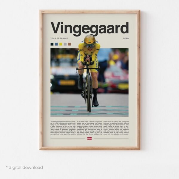 Jonas Vingegaard Poster - Poster de cyclisme